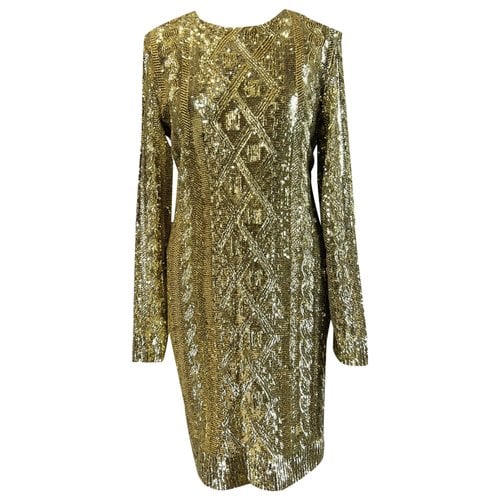 Pre-owned Max Mara Atelier Glitter Mid-length Dress In Gold