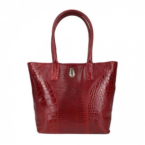Pre-owned Just Cavalli Leather Handbag In Burgundy
