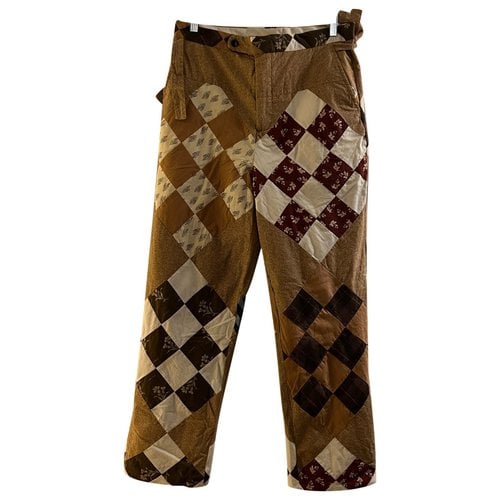 Pre-owned Bode Linen Trousers In Brown