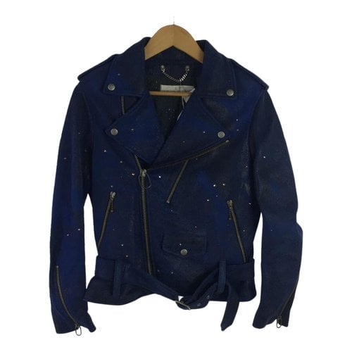 Pre-owned Golden Goose Leather Jacket In Blue