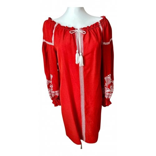 Pre-owned Maje Linen Dress In Red