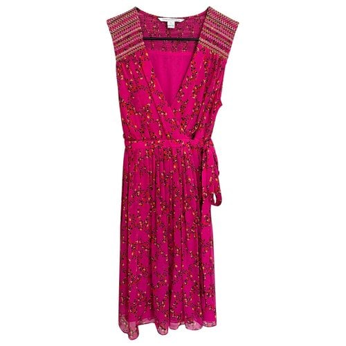 Pre-owned Diane Von Furstenberg Silk Mid-length Dress In Pink