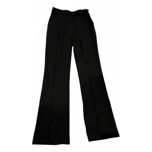 Pre-owned Ermanno Scervino Wool Straight Pants In Black