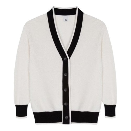 Pre-owned Iris & Ink Cardigan In White