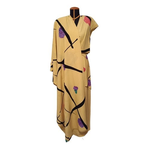 Pre-owned Valentino Silk Dress In Yellow