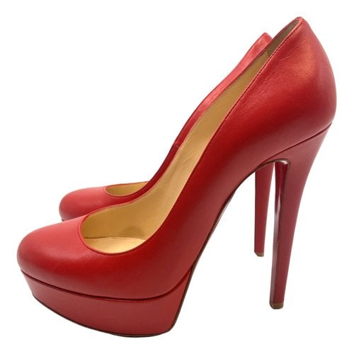 Pre-owned Christian Louboutin Bianca Leather Heels In Red