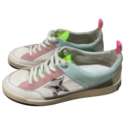 Pre-owned Golden Goose Yeah Leather Trainers In Multicolour