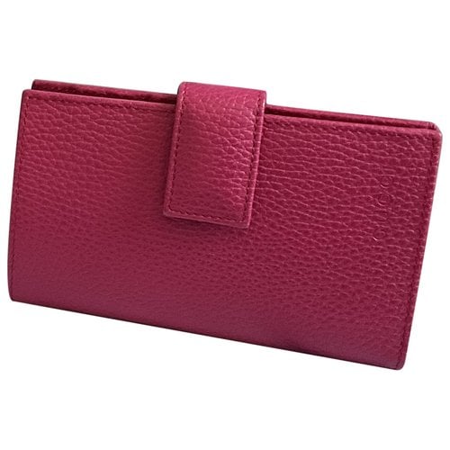 Pre-owned Gucci Leather Wallet In Pink