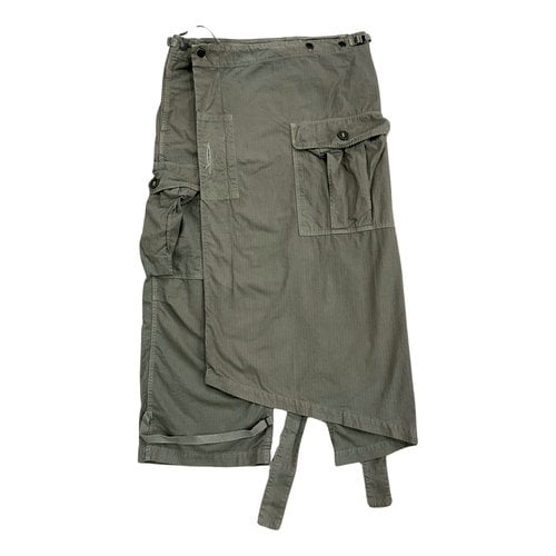 Pre-owned Kapital Linen Trousers In Khaki