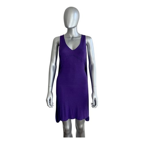 Pre-owned Just Cavalli Mini Dress In Purple