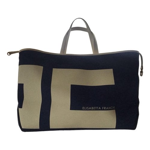 Pre-owned Elisabetta Franchi Leather Travel Bag In Blue