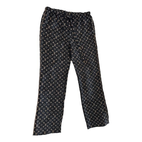 Pre-owned Louis Vuitton Silk Trousers In Black