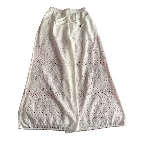 Pre-owned Zimmermann Large Pants In White