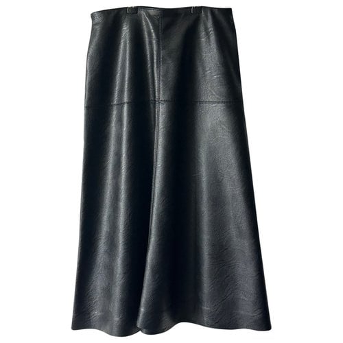 Pre-owned Stella Mccartney Vegan Leather Mid-length Skirt In Black