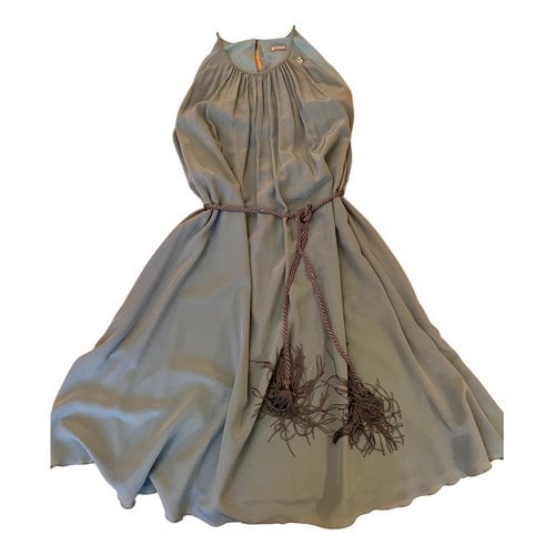 Pre-owned Galliano Silk Mid-length Dress In Green