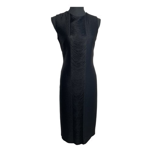 Pre-owned Ralph Lauren Purple Label Silk Mid-length Dress In Black