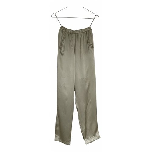 Pre-owned Forte Forte Silk Trousers In Green