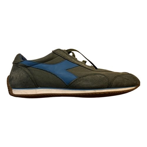 Pre-owned Diadora Leather Low Trainers In Green