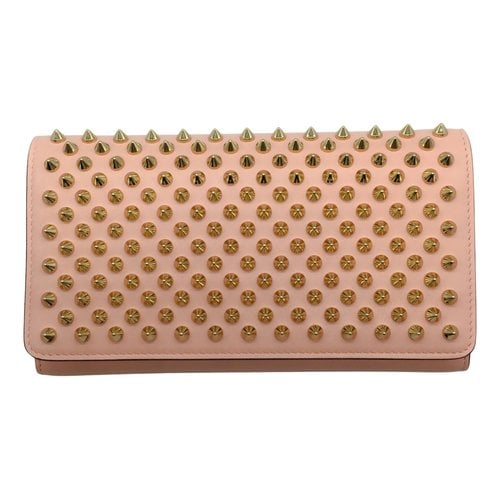 Pre-owned Christian Louboutin Leather Wallet In Pink