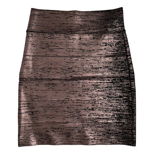 Pre-owned Bcbg Max Azria Glitter Mini Skirt In Metallic
