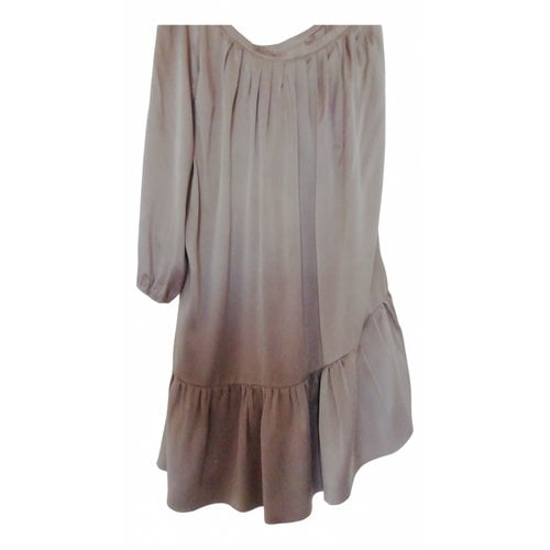 Pre-owned L'autre Chose Silk Mini Dress In Brown