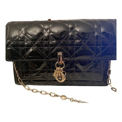 Pre-owned Dior Patent Leather Crossbody Bag In Black