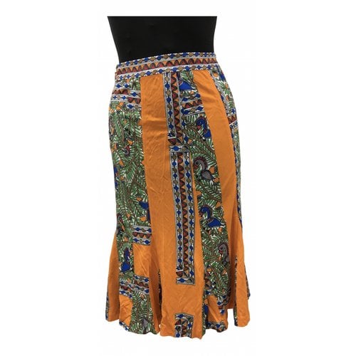 Pre-owned Tory Burch Maxi Skirt In Orange