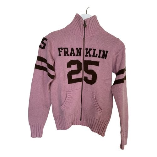 Pre-owned Franklin & Marshall Wool Cardigan In Pink