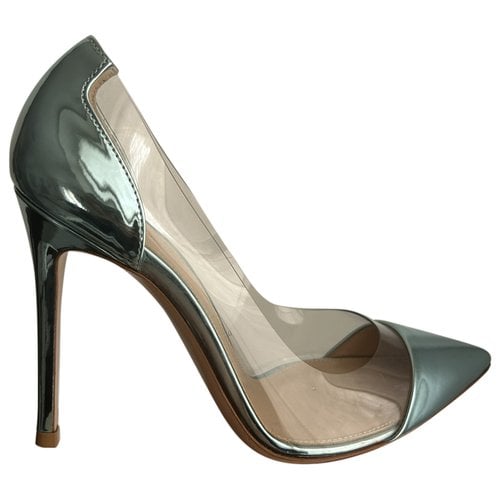Pre-owned Gianvito Rossi Plexi Leather Heels In Turquoise