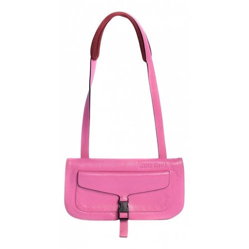 Pre-owned Miu Miu Leather Handbag In Pink
