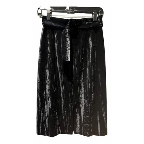 Pre-owned Whistles Velvet Mid-length Skirt In Black