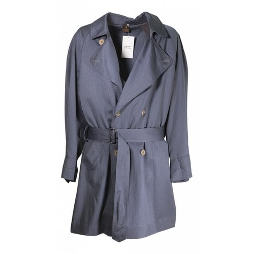 Pre-owned Trussardi Wool Trench In Grey