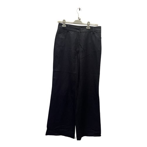 Pre-owned Margaret Howell Linen Trousers In Navy