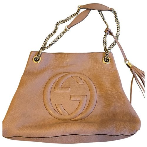 Pre-owned Gucci Soho Leather Tote In Pink