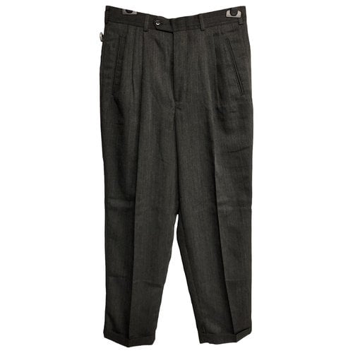 Pre-owned Saint Laurent Wool Trousers In Anthracite