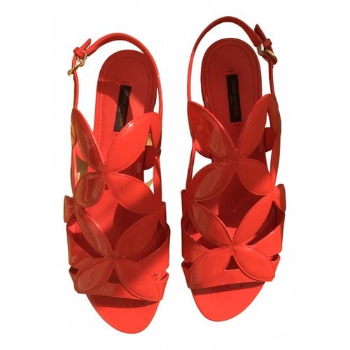 Pre-owned Louis Vuitton Leather Sandal In Orange