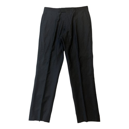 Pre-owned Gucci Wool Trousers In Blue