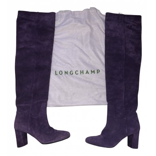 Pre-owned Longchamp Boots In Purple
