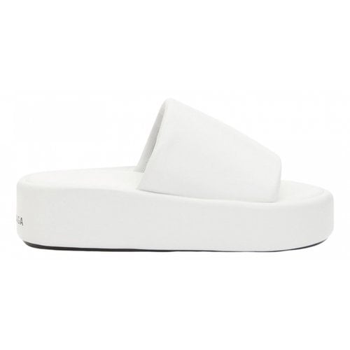 Pre-owned Balenciaga Leather Sandal In White
