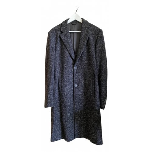 Pre-owned Calvin Klein Collection Wool Coat In Navy