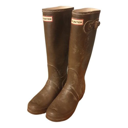 Pre-owned Hunter Boots In Brown
