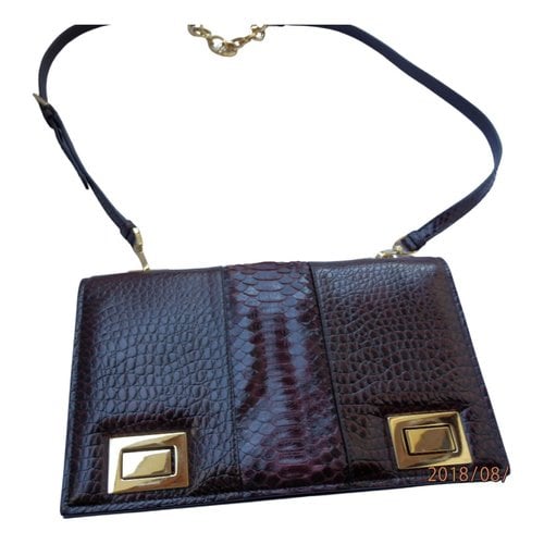 Pre-owned Rochas Leather Handbag In Burgundy