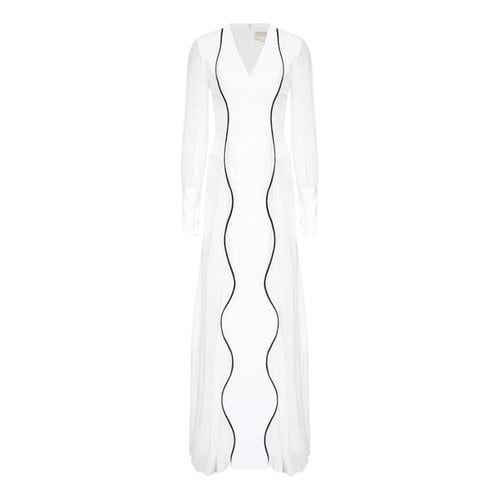 Pre-owned Genny Silk Dress In White