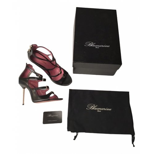 Pre-owned Blumarine Leather Sandals In Black
