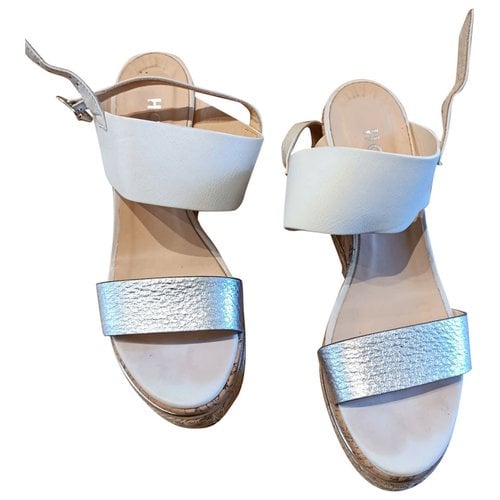 Pre-owned Hogan Patent Leather Sandals In Silver