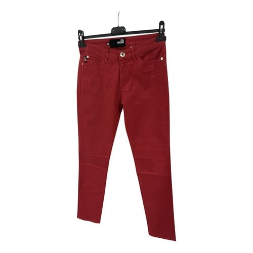 Pre-owned Moschino Love Trousers In Red