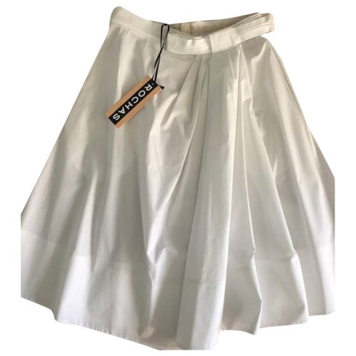 Pre-owned Rochas Mid-length Skirt In White