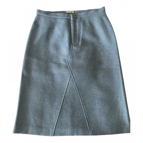 Pre-owned Max & Co Wool Mid-length Skirt In Blue