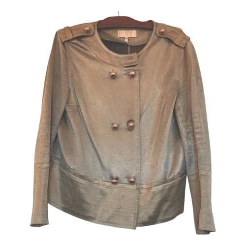 Pre-owned Escada Leather Jacket In Multicolour