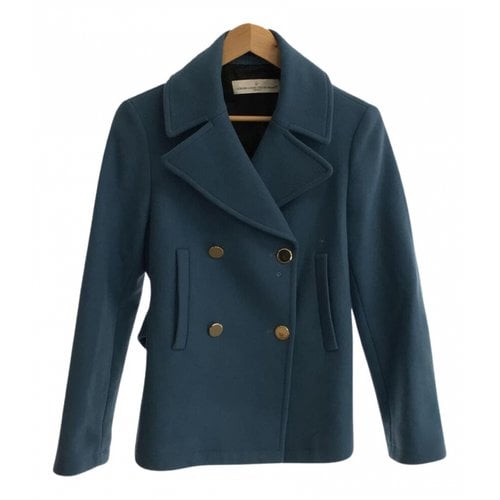 Pre-owned Golden Goose Wool Peacoat In Blue